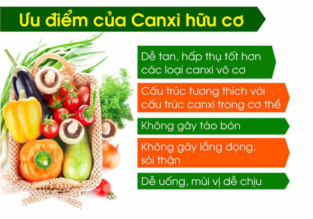 Canxi hữu cơ được các chuyên gia y tế khuyên dùng